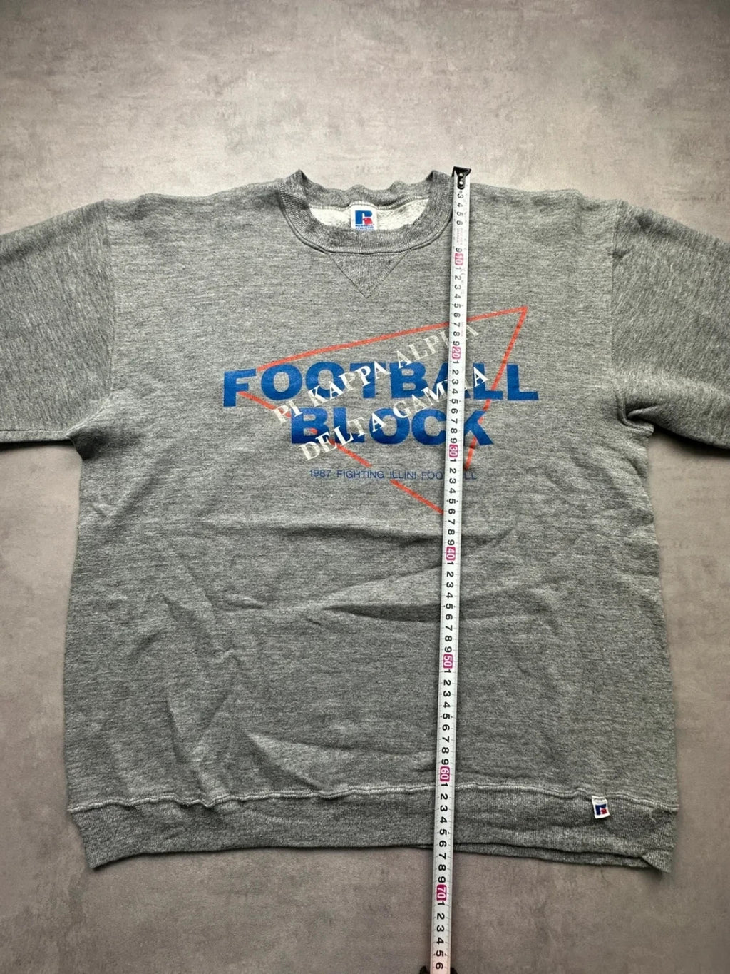 Sweat Russell Athletic Vintage Football Block Gris