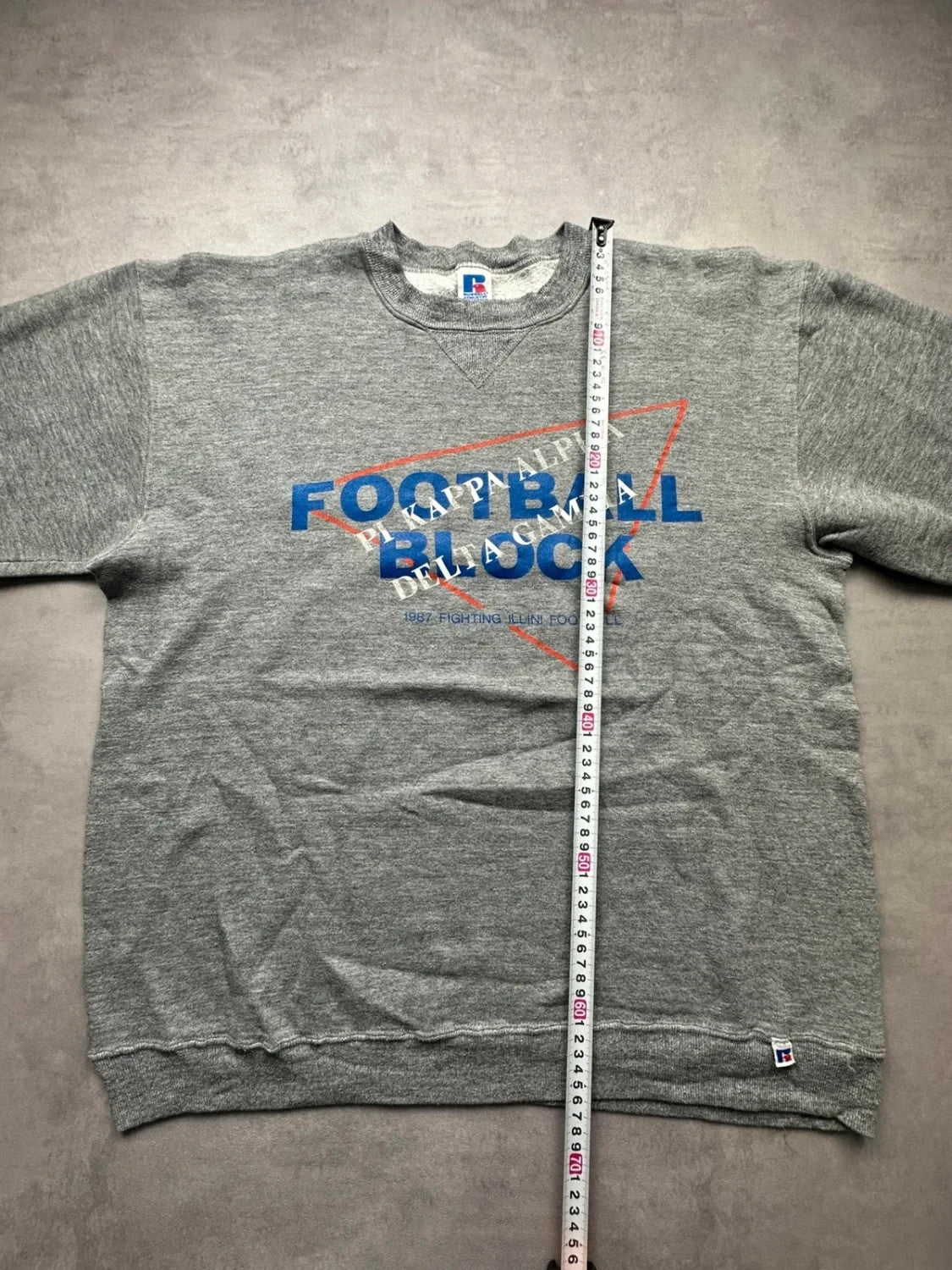 Sweat Russell Athletic Vintage Football Block Gris